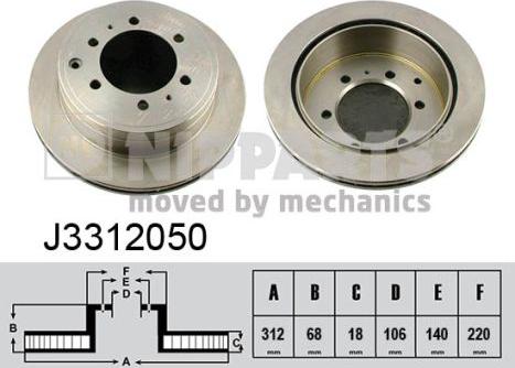 Nipparts J3312050 - Kočioni disk www.molydon.hr