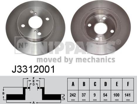 Nipparts J3312001 - Kočioni disk www.molydon.hr