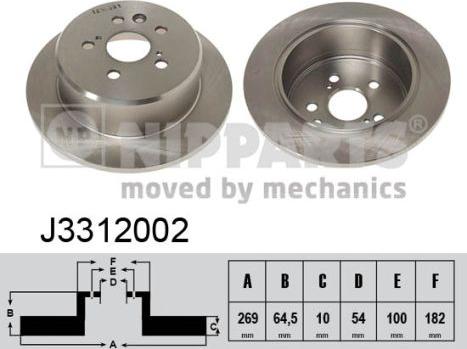 Nipparts J3312002 - Kočioni disk www.molydon.hr