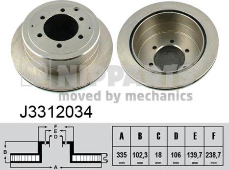 Nipparts J3312034 - Kočioni disk www.molydon.hr