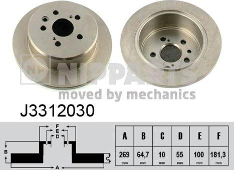 Nipparts J3312030 - Kočioni disk www.molydon.hr