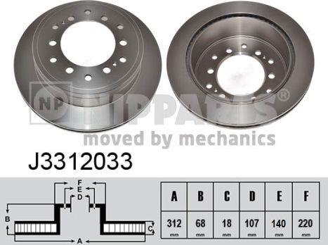 Nipparts J3312033 - Kočioni disk www.molydon.hr