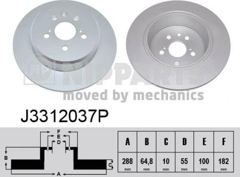 Nipparts J3312037P - Kočioni disk www.molydon.hr