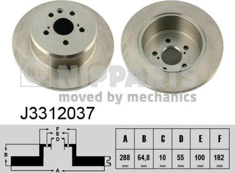 Nipparts J3312037 - Kočioni disk www.molydon.hr