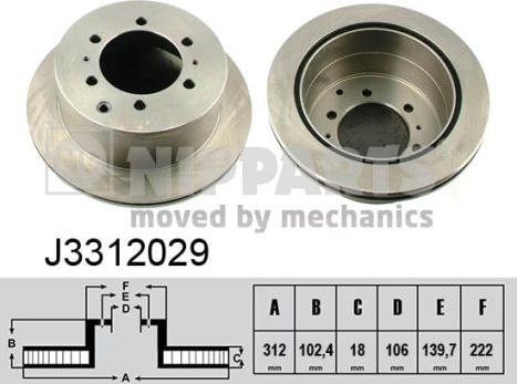 Nipparts J3312029 - Kočioni disk www.molydon.hr