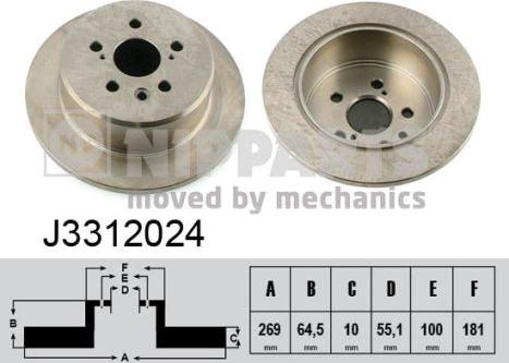 Nipparts J3312024 - Kočioni disk www.molydon.hr