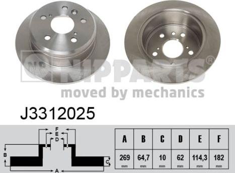 Nipparts J3312025 - Kočioni disk www.molydon.hr