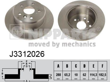 Nipparts J3312026 - Kočioni disk www.molydon.hr