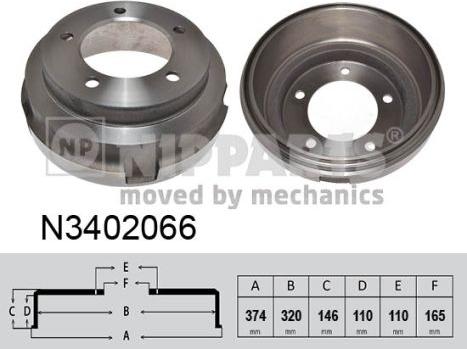 Nipparts N3402066 - Bubanj kočnica www.molydon.hr