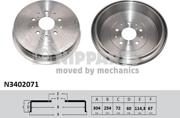 Nipparts N3402071 - Bubanj kočnica www.molydon.hr