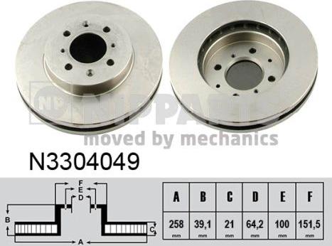 Nipparts N3304049 - Kočioni disk www.molydon.hr