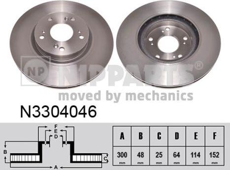 Nipparts N3304046 - Kočioni disk www.molydon.hr