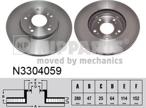 Nipparts N3304059 - Kočioni disk www.molydon.hr