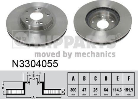 Nipparts N3304055 - Kočioni disk www.molydon.hr