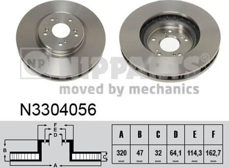 Nipparts N3304056 - Kočioni disk www.molydon.hr