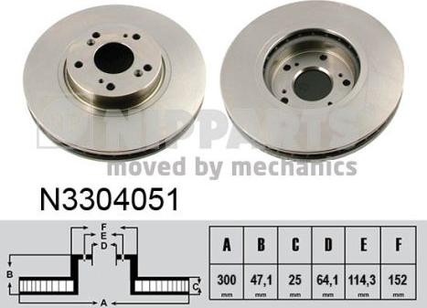 Nipparts N3304051 - Kočioni disk www.molydon.hr