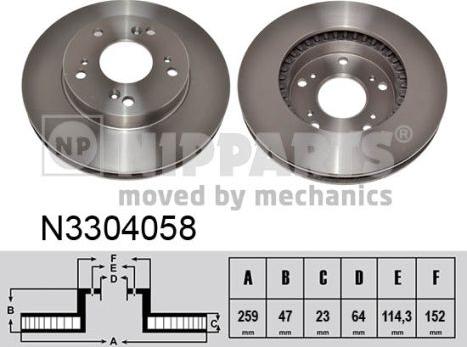 Nipparts N3304058 - Kočioni disk www.molydon.hr