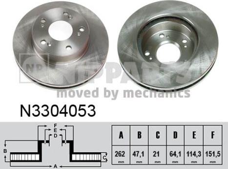 Nipparts N3304053 - Kočioni disk www.molydon.hr