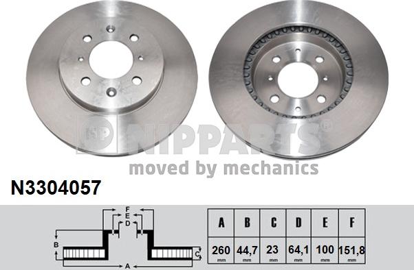 Nipparts N3304057 - Kočioni disk www.molydon.hr