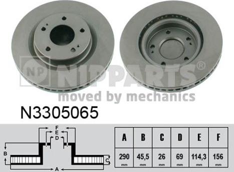 Nipparts N3305065 - Kočioni disk www.molydon.hr