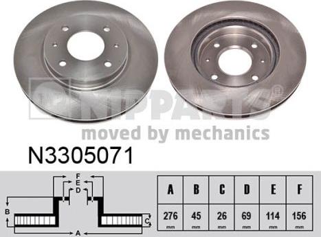 Nipparts N3305071 - Kočioni disk www.molydon.hr