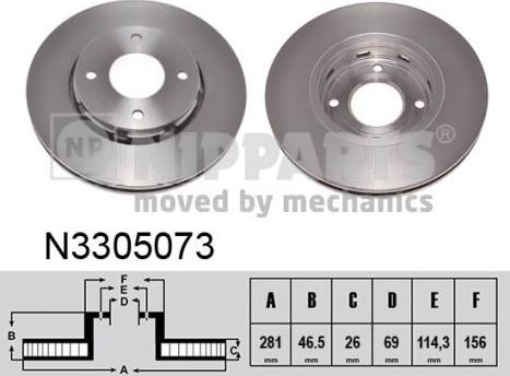 Nipparts N3305073 - Kočioni disk www.molydon.hr