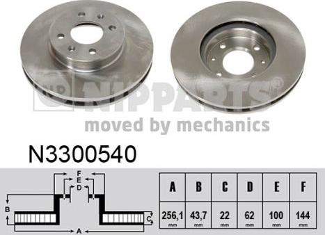 Nipparts N3300540 - Kočioni disk www.molydon.hr