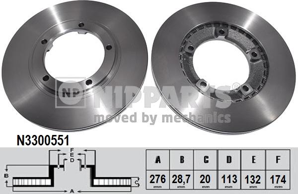 Nipparts N3300551 - Kočioni disk www.molydon.hr