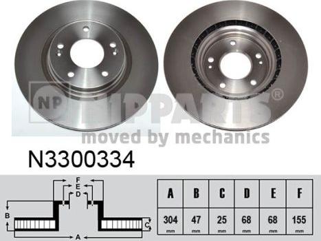 Nipparts N3300334 - Kočioni disk www.molydon.hr