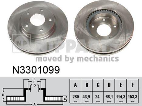 Nipparts N3301099 - Kočioni disk www.molydon.hr