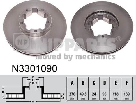 Nipparts N3301090 - Kočioni disk www.molydon.hr