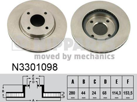 Nipparts N3301098 - Kočioni disk www.molydon.hr