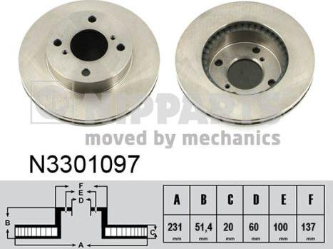 Nipparts N3301097 - Kočioni disk www.molydon.hr