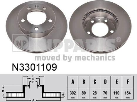 Nipparts N3301109 - Kočioni disk www.molydon.hr