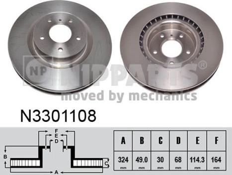 Nipparts N3301108 - Kočioni disk www.molydon.hr