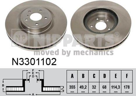 Nipparts N3301102 - Kočioni disk www.molydon.hr