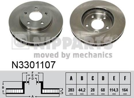 Nipparts N3301107 - Kočioni disk www.molydon.hr