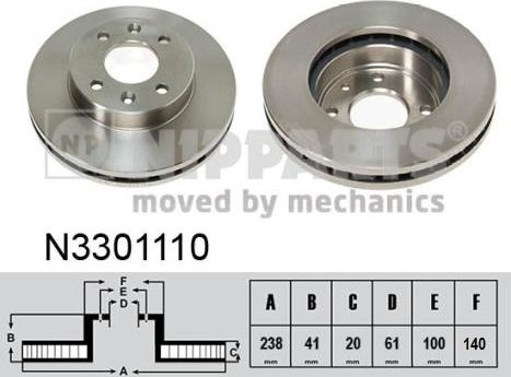 Nipparts N3301110 - Kočioni disk www.molydon.hr