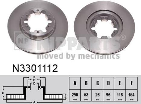 Nipparts N3301112 - Kočioni disk www.molydon.hr