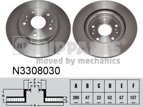 Nipparts N3308030 - Kočioni disk www.molydon.hr