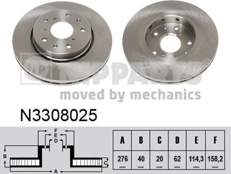 Nipparts N3308025 - Kočioni disk www.molydon.hr