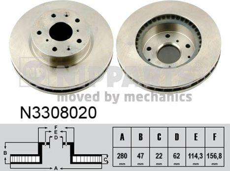 Nipparts N3308020 - Kočioni disk www.molydon.hr