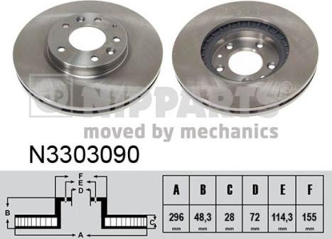 Nipparts N3303090 - Kočioni disk www.molydon.hr