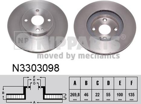 Nipparts N3303098 - Kočioni disk www.molydon.hr