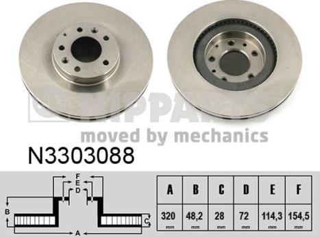 Nipparts N3303088 - Kočioni disk www.molydon.hr