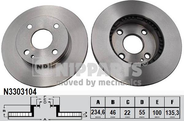 Nipparts N3303104 - Kočioni disk www.molydon.hr