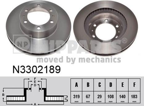 Nipparts N3302189 - Kočioni disk www.molydon.hr