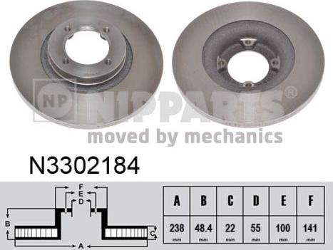 Nipparts N3302184 - Kočioni disk www.molydon.hr