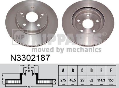 Nipparts N3302187 - Kočioni disk www.molydon.hr