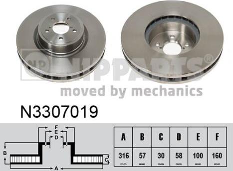 Nipparts N3307019 - Kočioni disk www.molydon.hr